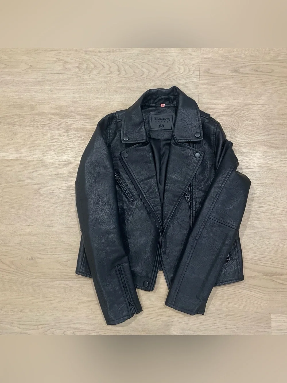 Blank NYC Black Faux Leather Moto Jacket